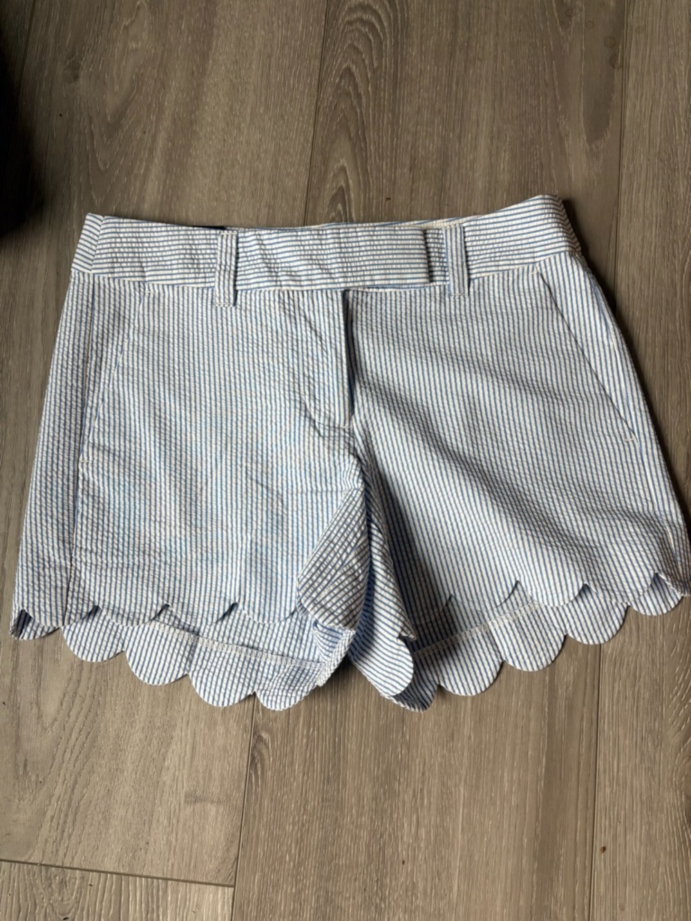 J.Crew Scalloped Seersucker Shorts 4”
